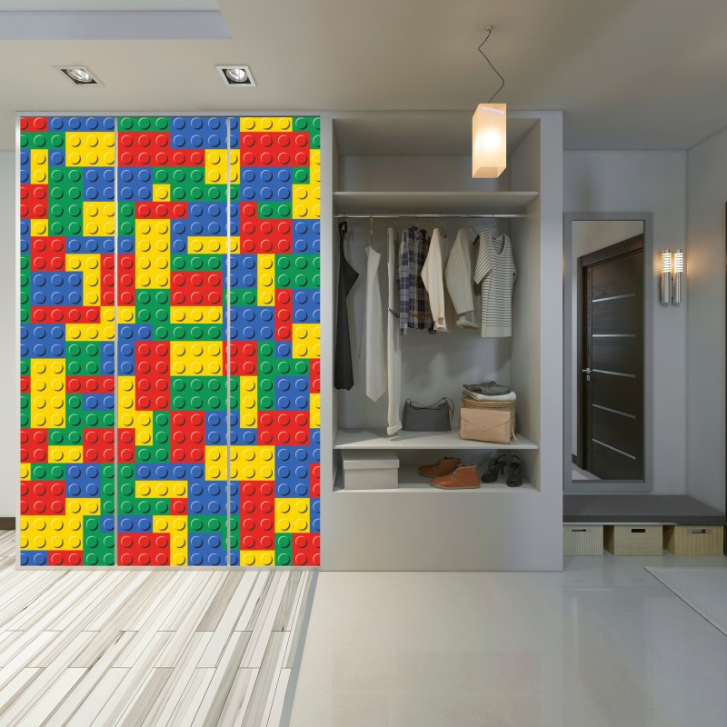 Schrankaufkleber buntes bausteinmuster – Wallnifity® Schrankaufkleber buntes bausteinmuster – Wallnifity®