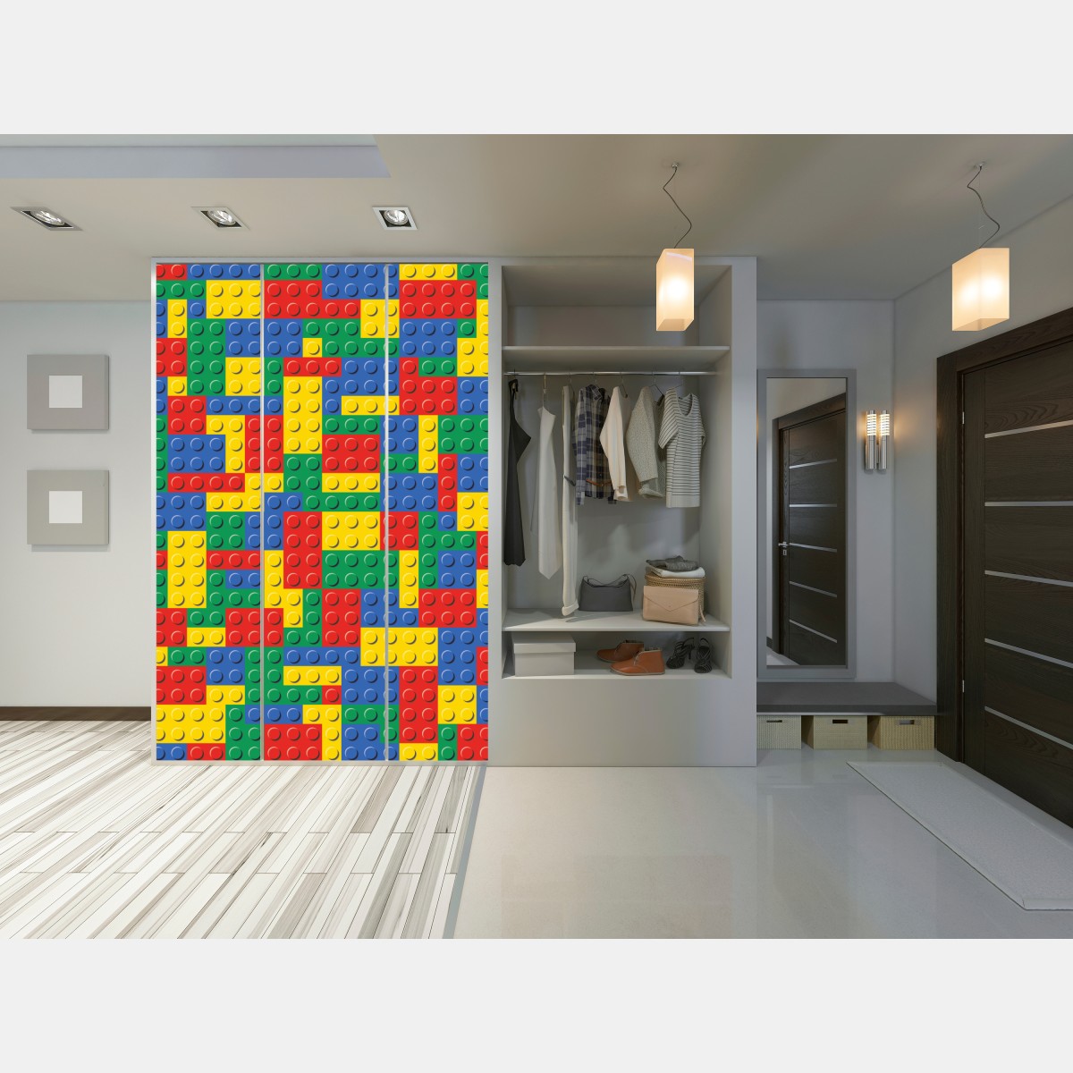 Schrankaufkleber buntes bausteinmuster – Wallnifity® Schrankaufkleber buntes bausteinmuster – Wallnifity®