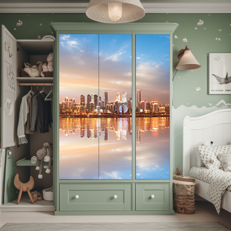 Schrankaufkleber lila abstraktes blasenmuster – Wallnifity®