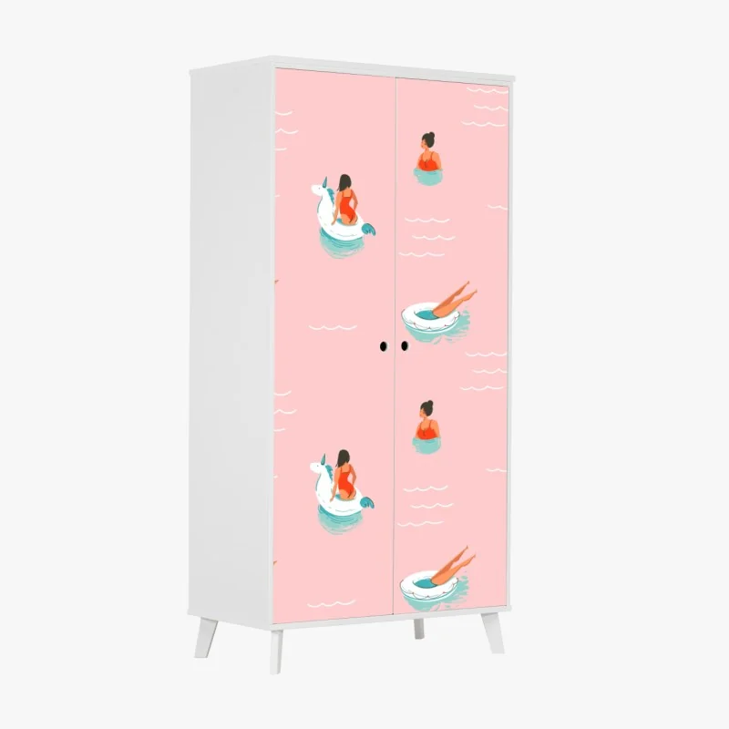 Schrankaufkleber weiche beige marmorstruktur – Wallnifity®