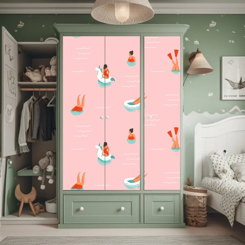 Schrankaufkleber weiche beige marmorstruktur – Wallnifity®