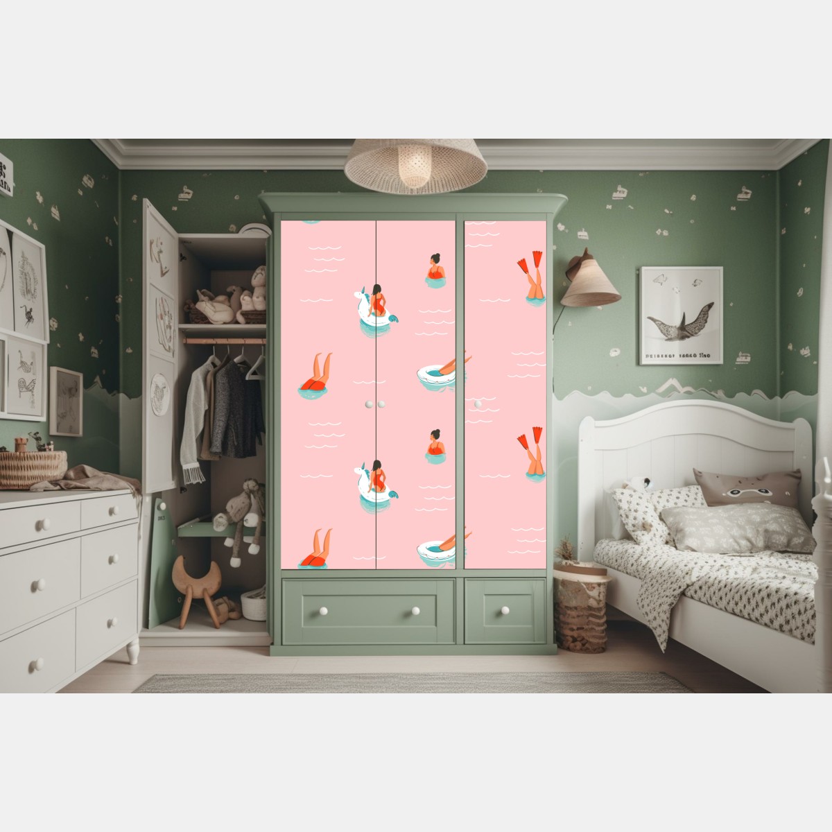 Schrankaufkleber verspieltes pastell poolmuster – Wallnifity® Schrankaufkleber verspieltes pastell poolmuster – Wallnifity®