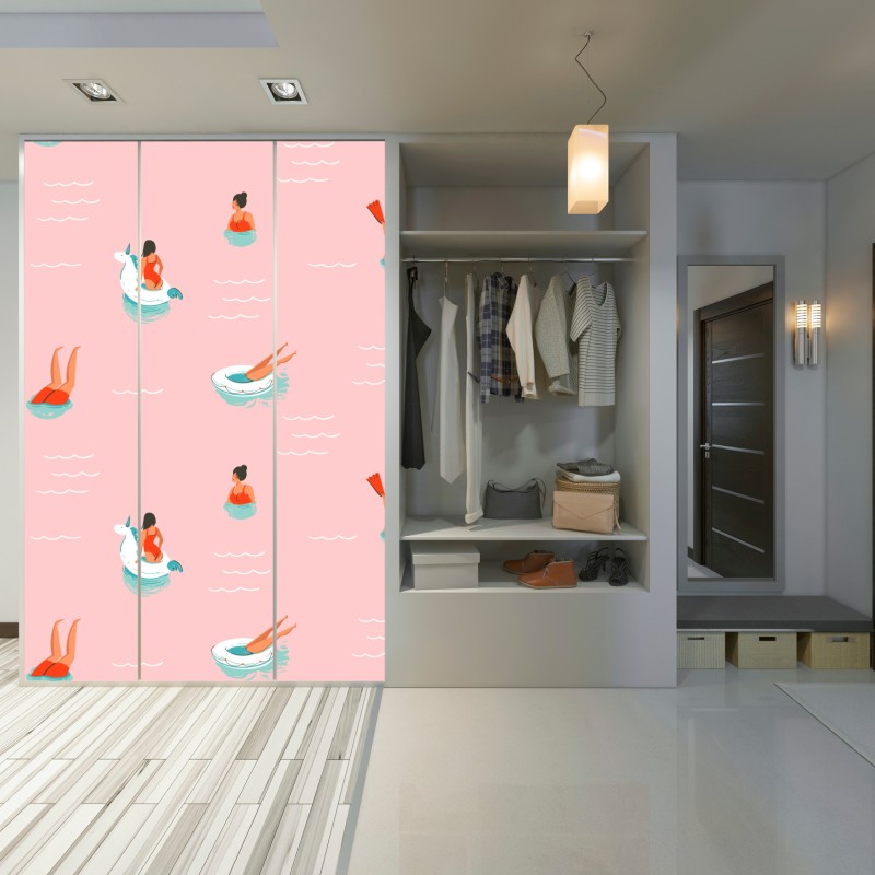 Schrankaufkleber verspieltes pastell poolmuster – Wallnifity® Schrankaufkleber verspieltes pastell poolmuster – Wallnifity®