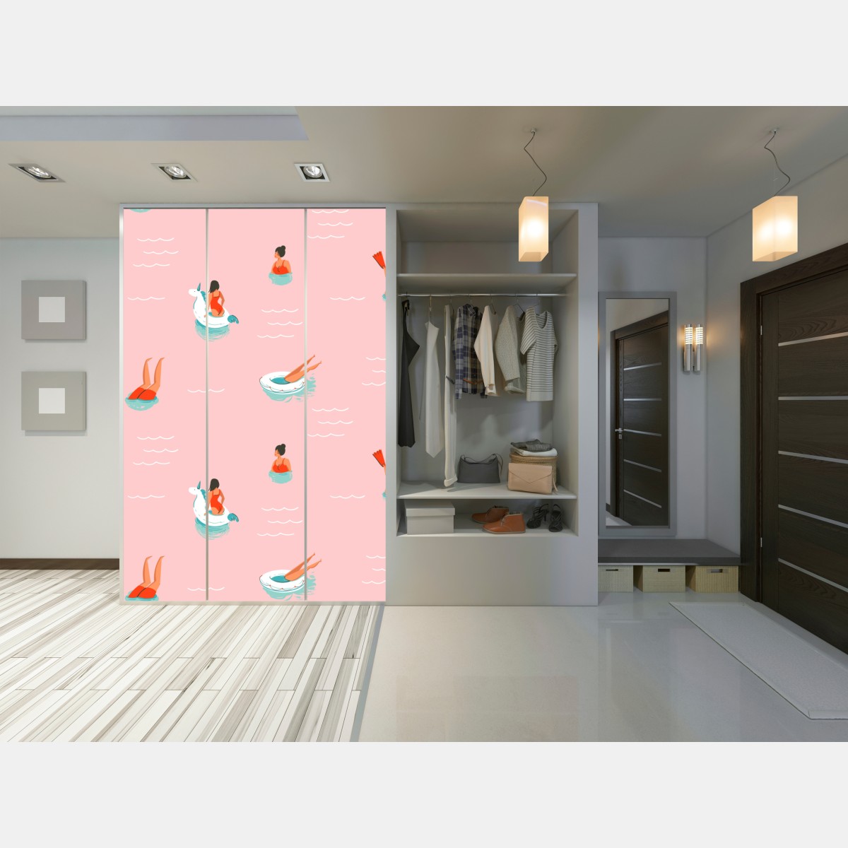 Schrankaufkleber verspieltes pastell poolmuster – Wallnifity® Schrankaufkleber verspieltes pastell poolmuster – Wallnifity®