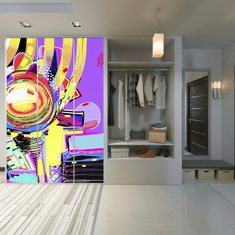 Schrankaufkleber lebendige violette abstrakte komposition – Wallnifity® Schrankaufkleber lebendige violette abstrakte komposition – Wallnifity®