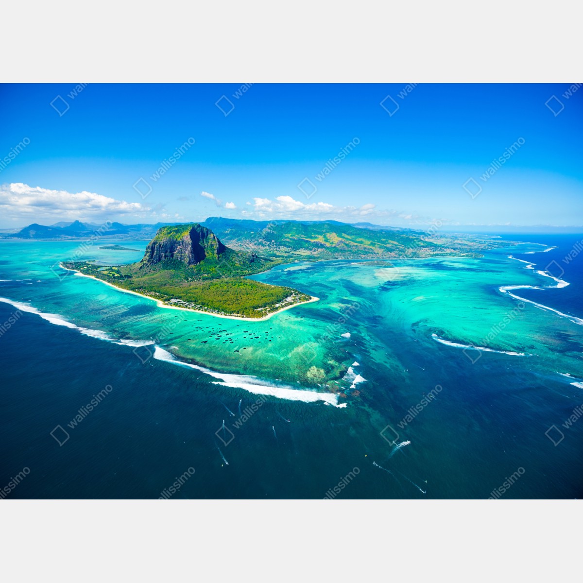 Schrankaufkleber Le Morne panorama der türkislagune – Wallnifity® Schrankaufkleber Le Morne panorama der türkislagune – Wallnifity®