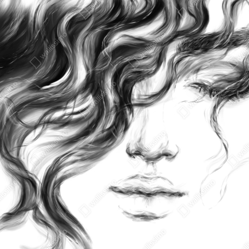 Schrankaufkleber ätherisches monochromes porträt – Wallnifity® Schrankaufkleber ätherisches monochromes porträt – Wallnifity®