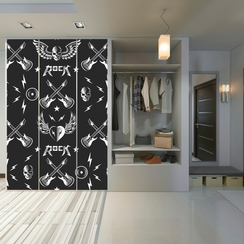 Schrankaufkleber nahtloses muster mit rock-symbolen – Wallnifity® Schrankaufkleber nahtloses muster mit rock-symbolen – Wallnifity®