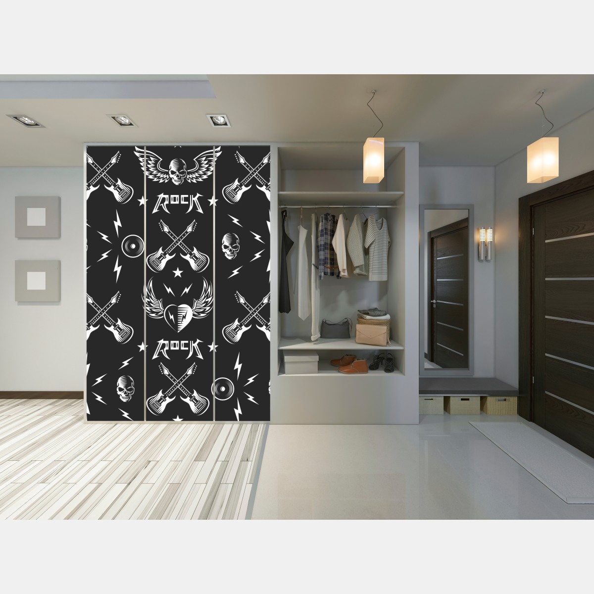 Schrankaufkleber nahtloses muster mit rock-symbolen – Wallnifity® Schrankaufkleber nahtloses muster mit rock-symbolen – Wallnifity®