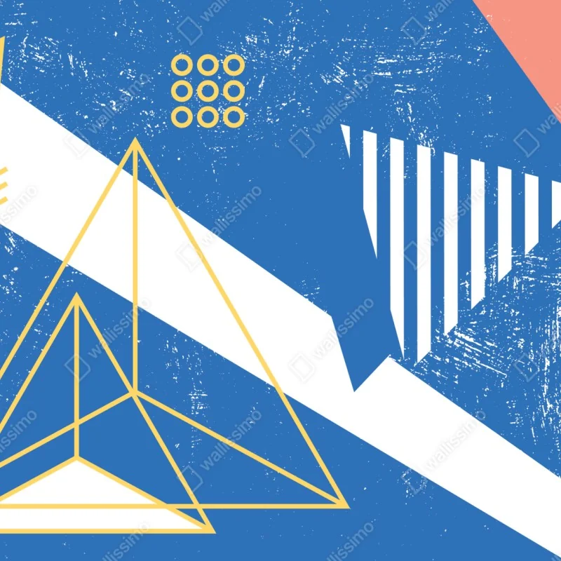 Schrankaufkleber geometrische abstraktion in blau – Wallnifity®