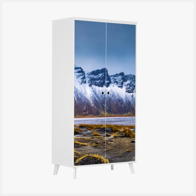 Schrankaufkleber panorama Vestrahorn bei Stokksnes – Wallnifity® Schrankaufkleber panorama Vestrahorn bei Stokksnes – Wallnifity®