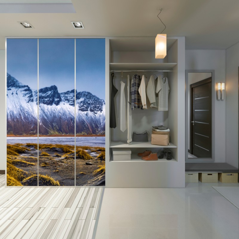 Schrankaufkleber panorama Vestrahorn bei Stokksnes – Wallnifity® Schrankaufkleber panorama Vestrahorn bei Stokksnes – Wallnifity®