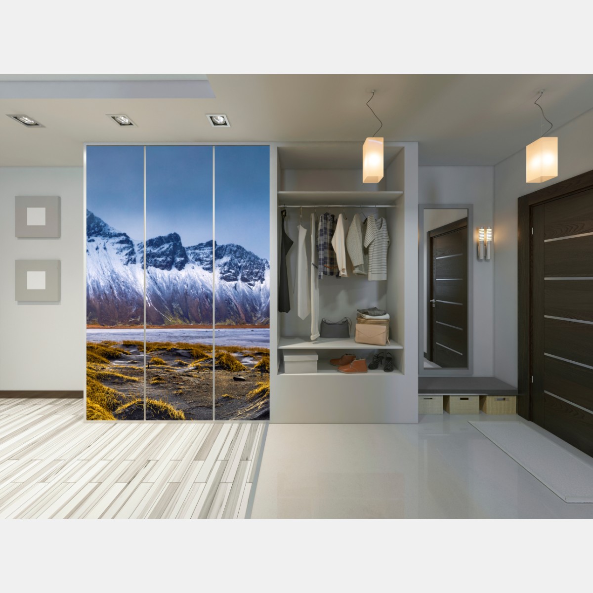 Schrankaufkleber panorama Vestrahorn bei Stokksnes – Wallnifity® Schrankaufkleber panorama Vestrahorn bei Stokksnes – Wallnifity®