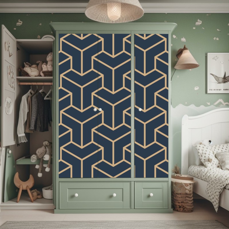 Schrankaufkleber ruhiger waldsteg im grünen – Wallnifity®