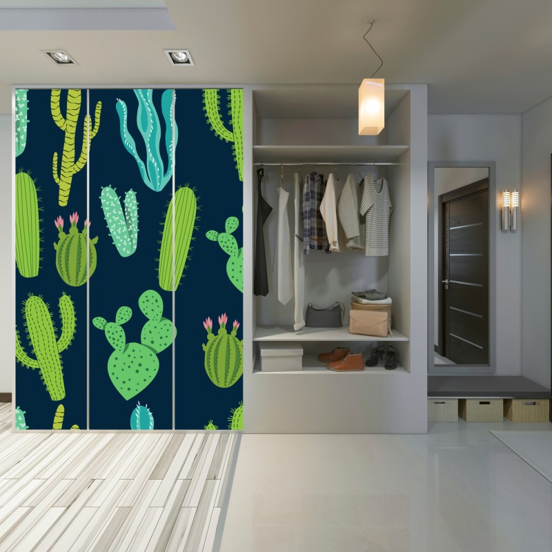 Schrankaufkleber kaktus- und sukkulentenmuster – Wallnifity® Schrankaufkleber kaktus- und sukkulentenmuster – Wallnifity®