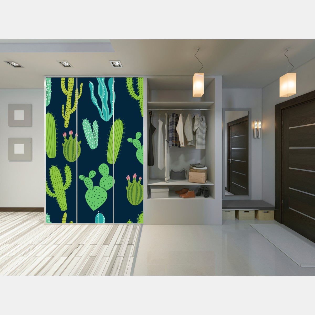 Schrankaufkleber kaktus- und sukkulentenmuster – Wallnifity® Schrankaufkleber kaktus- und sukkulentenmuster – Wallnifity®