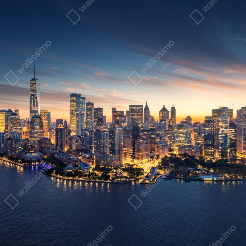 Schrankaufkleber Manhattan panorama bei sonnenaufgang – Wallnifity® Schrankaufkleber Manhattan panorama bei sonnenaufgang – Wallnifity®