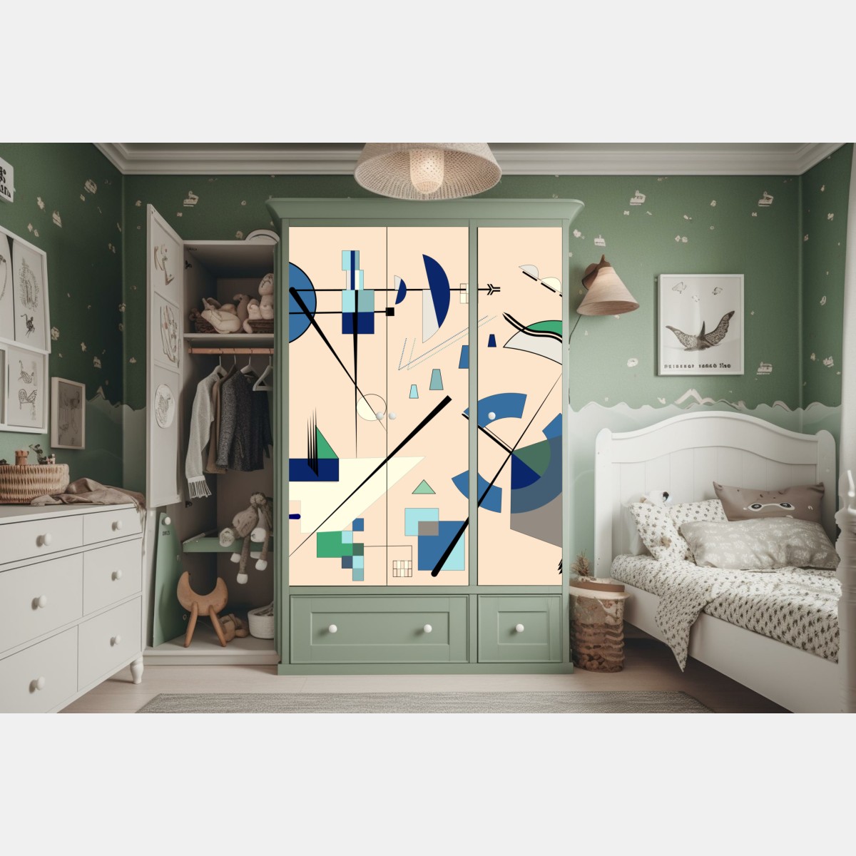 Schrankaufkleber geometrische pastellkomposition – Wallnifity® Schrankaufkleber geometrische pastellkomposition – Wallnifity®