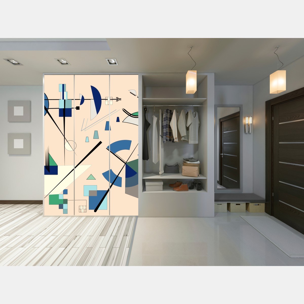 Schrankaufkleber geometrische pastellkomposition – Wallnifity® Schrankaufkleber geometrische pastellkomposition – Wallnifity®