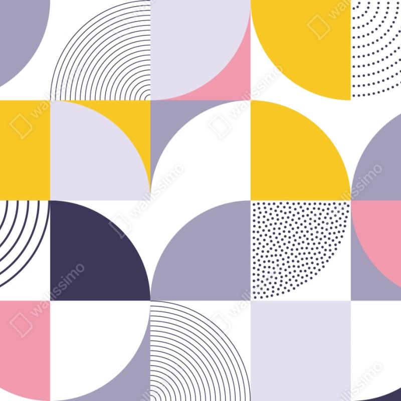 Schrankaufkleber pastellfarbenes geometrisches muster mit halbkreisen – Wallnifity®
