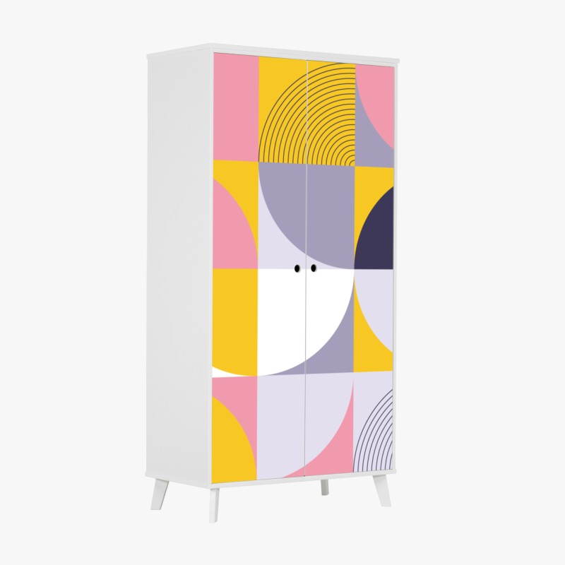 Schrankaufkleber Eiffelturm am Champ de Mars, lebendige pariser skyline – Wallnifity®