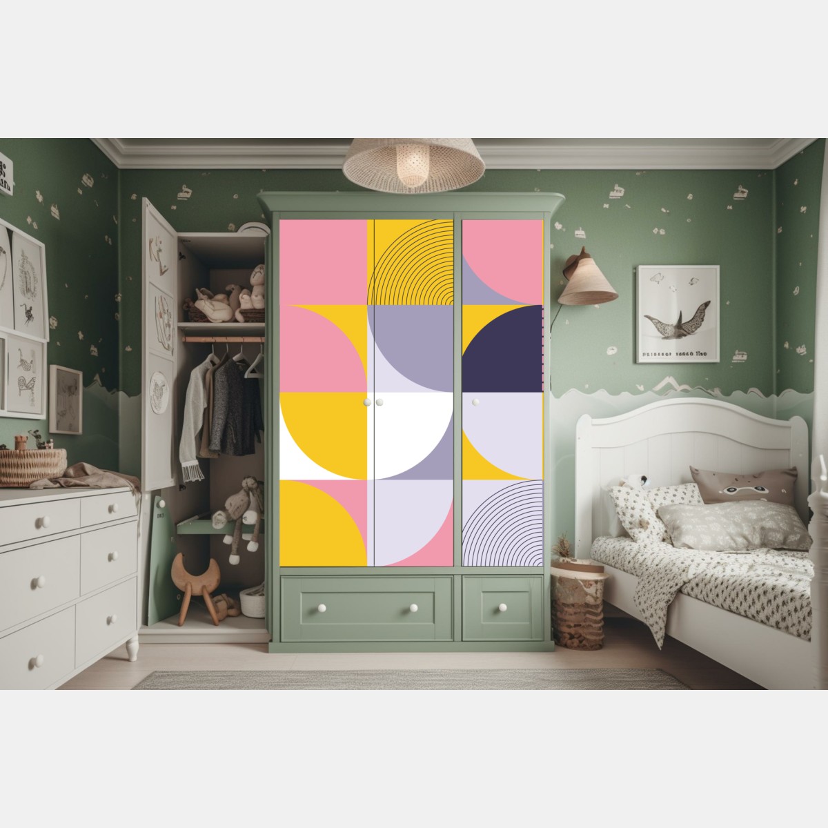 Schrankaufkleber pastell geometrisches muster – Wallnifity® Schrankaufkleber pastell geometrisches muster – Wallnifity®