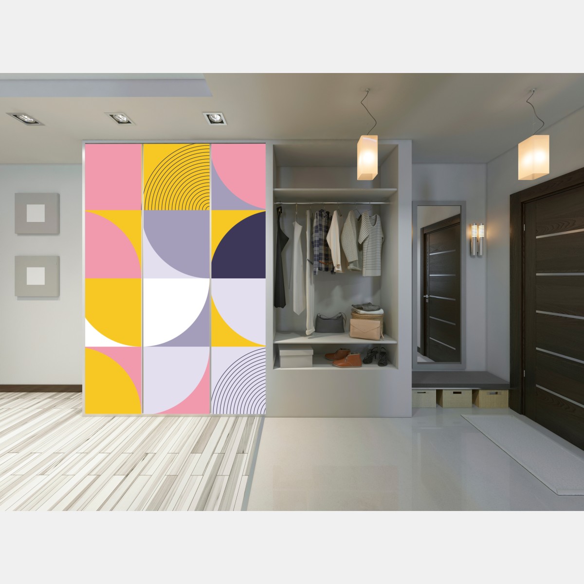 Schrankaufkleber pastell geometrisches muster – Wallnifity® Schrankaufkleber pastell geometrisches muster – Wallnifity®