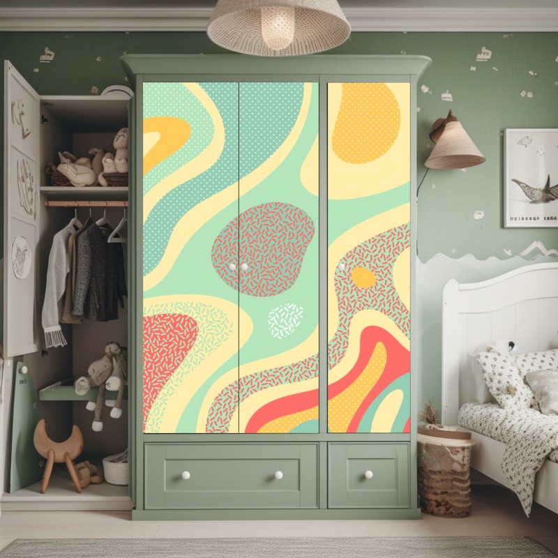 Schrankaufkleber zarte pastellblumen in aquarell – Wallnifity®