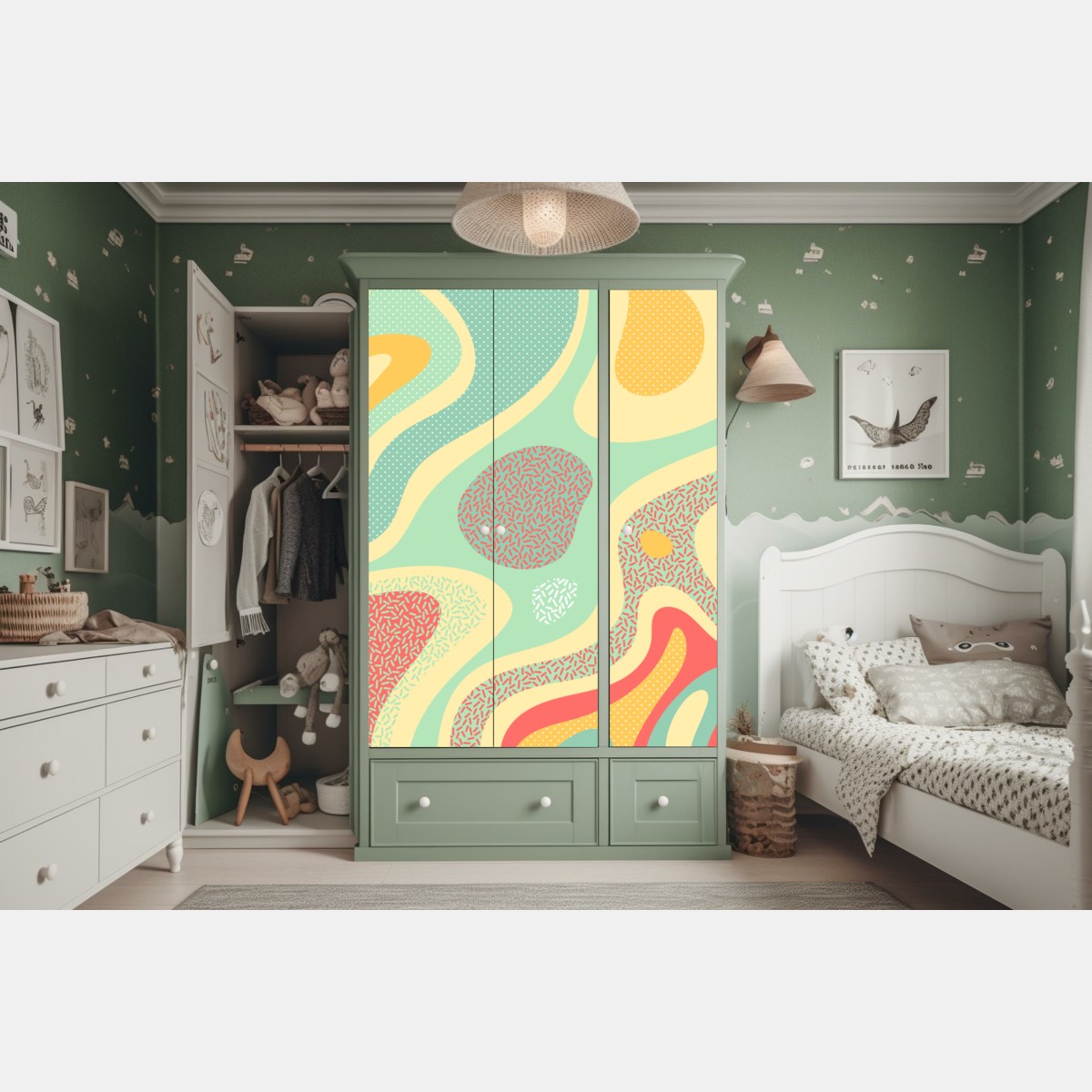 Schrankaufkleber pastelliges organisches abstraktes muster – Wallnifity® Schrankaufkleber pastelliges organisches abstraktes muster – Wallnifity®