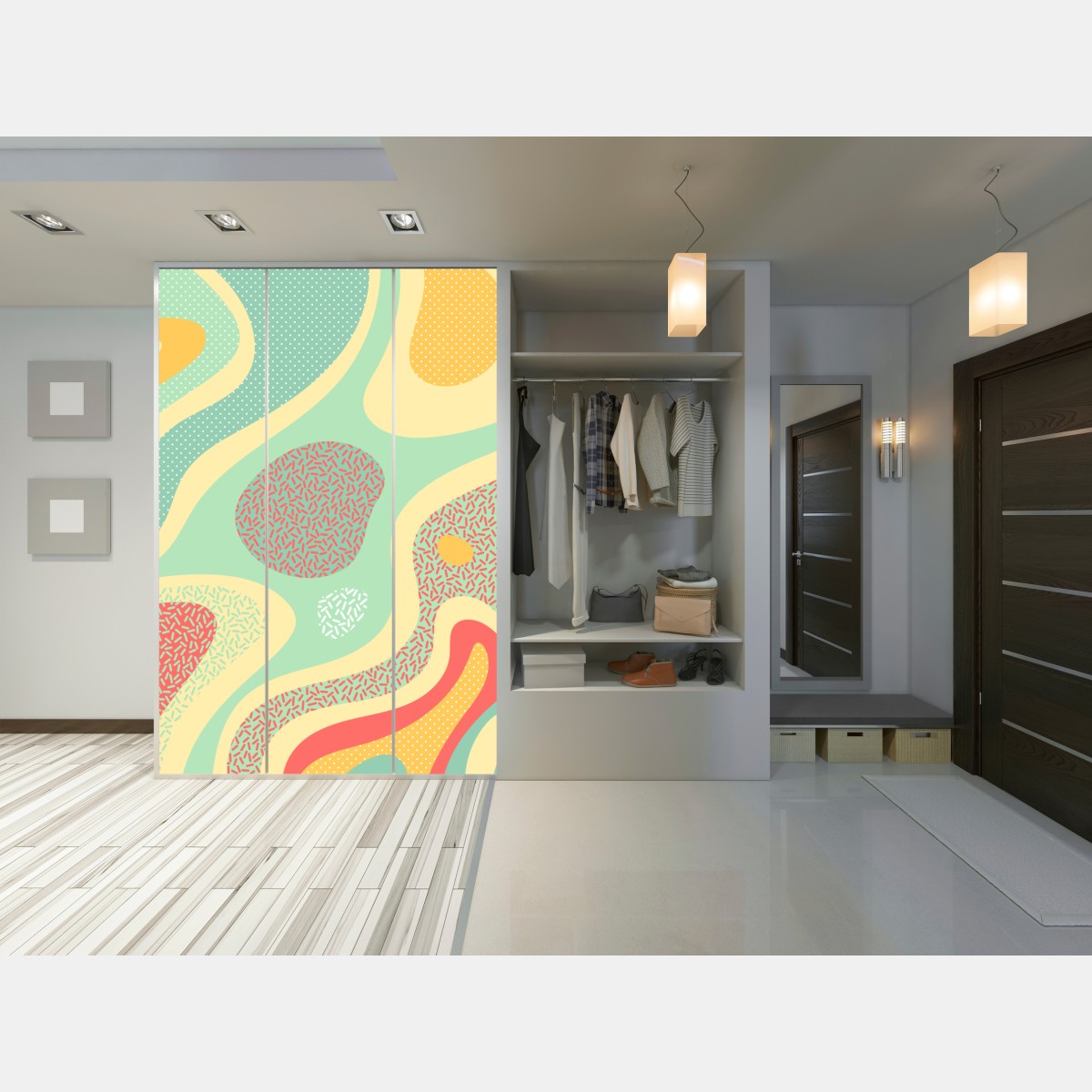 Schrankaufkleber pastelliges organisches abstraktes muster – Wallnifity® Schrankaufkleber pastelliges organisches abstraktes muster – Wallnifity®