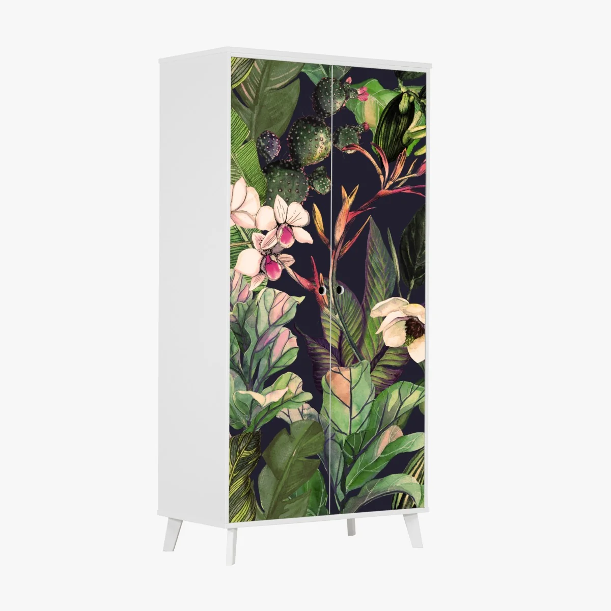 Schrankaufkleber tropisches aquarell botanikmuster – Wallnifity® Schrankaufkleber tropisches aquarell botanikmuster – Wallnifity®