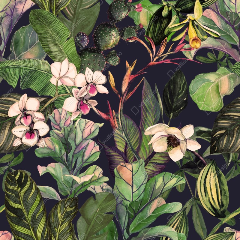 Schrankaufkleber tropisches aquarell botanikmuster – Wallnifity® Schrankaufkleber tropisches aquarell botanikmuster – Wallnifity®