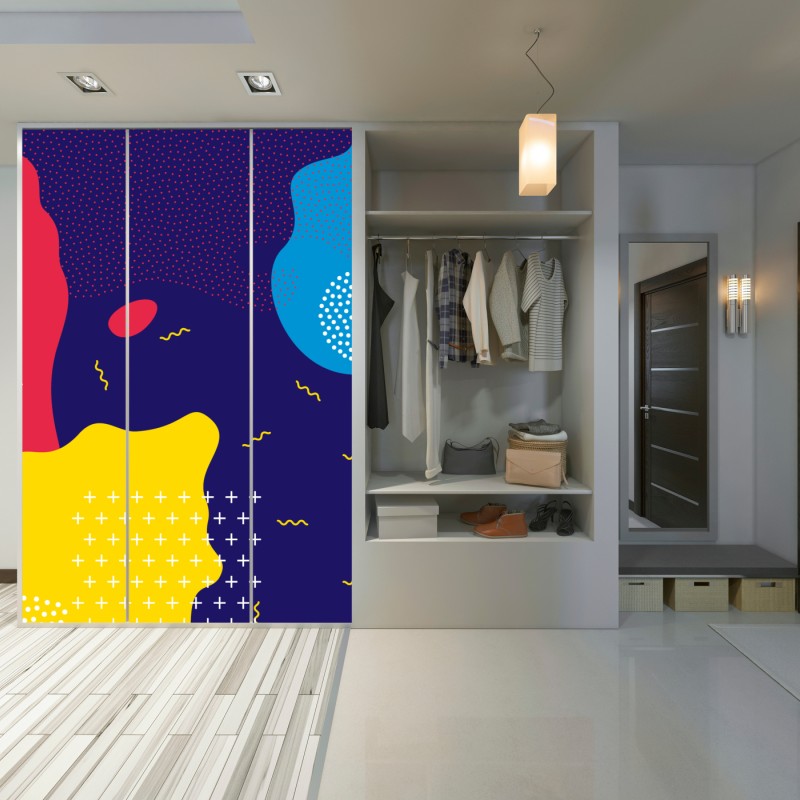 Schrankaufkleber lebhaftes abstraktes formenmuster – Wallnifity® Schrankaufkleber lebhaftes abstraktes formenmuster – Wallnifity®