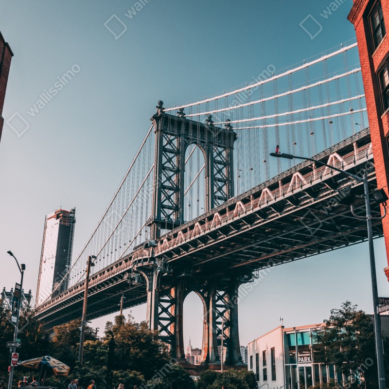 Schrankaufkleber Manhattan brücke in urbaner perspektive – Wallnifity® Schrankaufkleber Manhattan brücke in urbaner perspektive – Wallnifity®