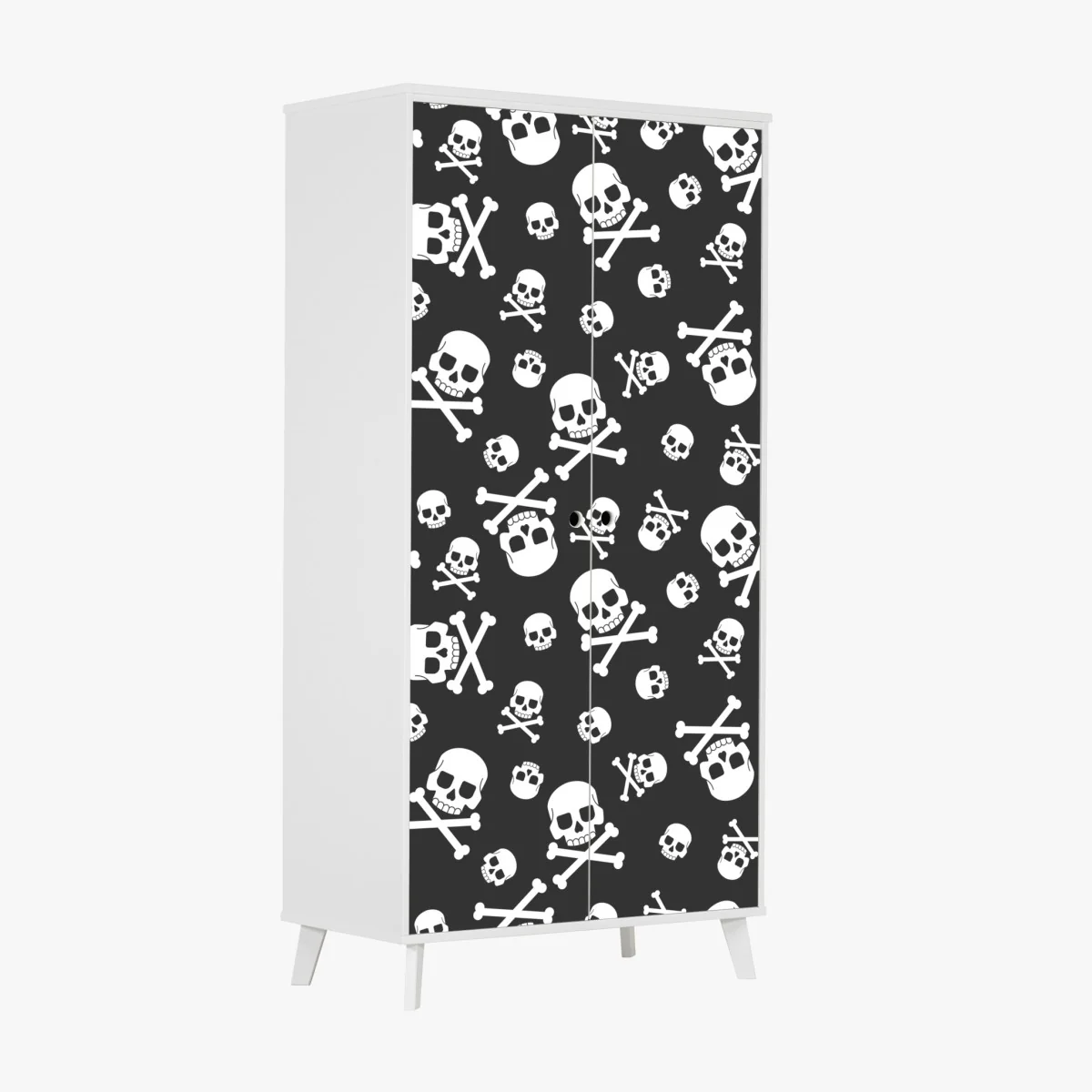 Schrankaufkleber weißes totenkopf muster auf grauem hintergrund – Wallnifity® Schrankaufkleber weißes totenkopf muster auf grauem hintergrund – Wallnifity®