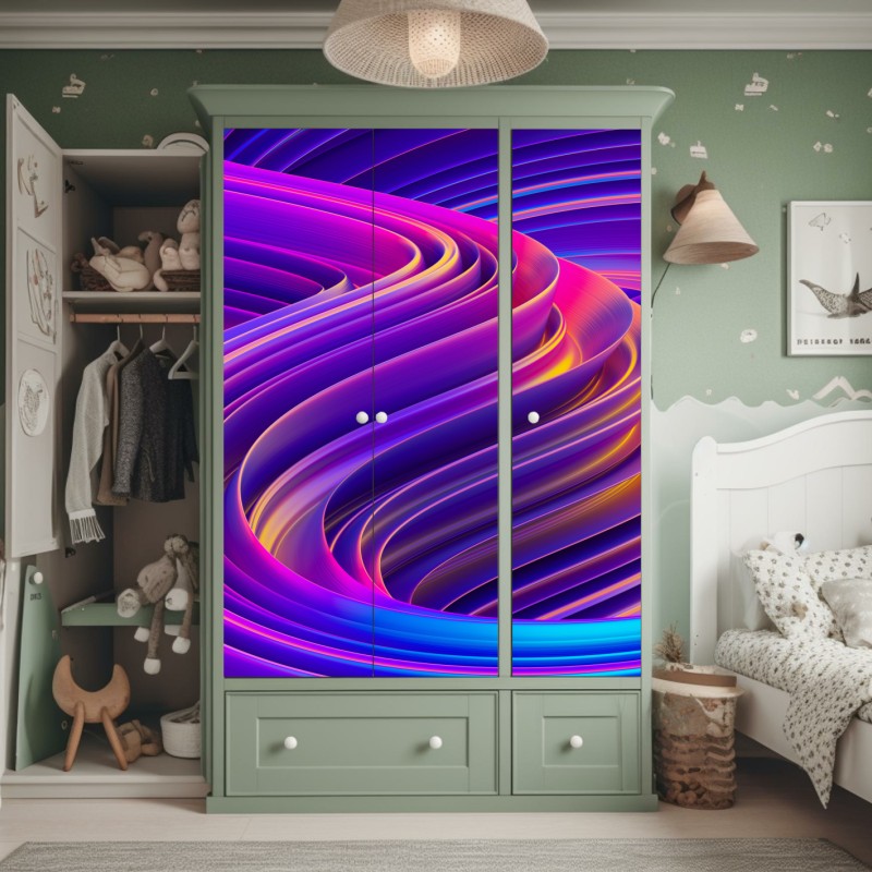 Schrankaufkleber modernes wohngebäude mit balkonen – Wallnifity®