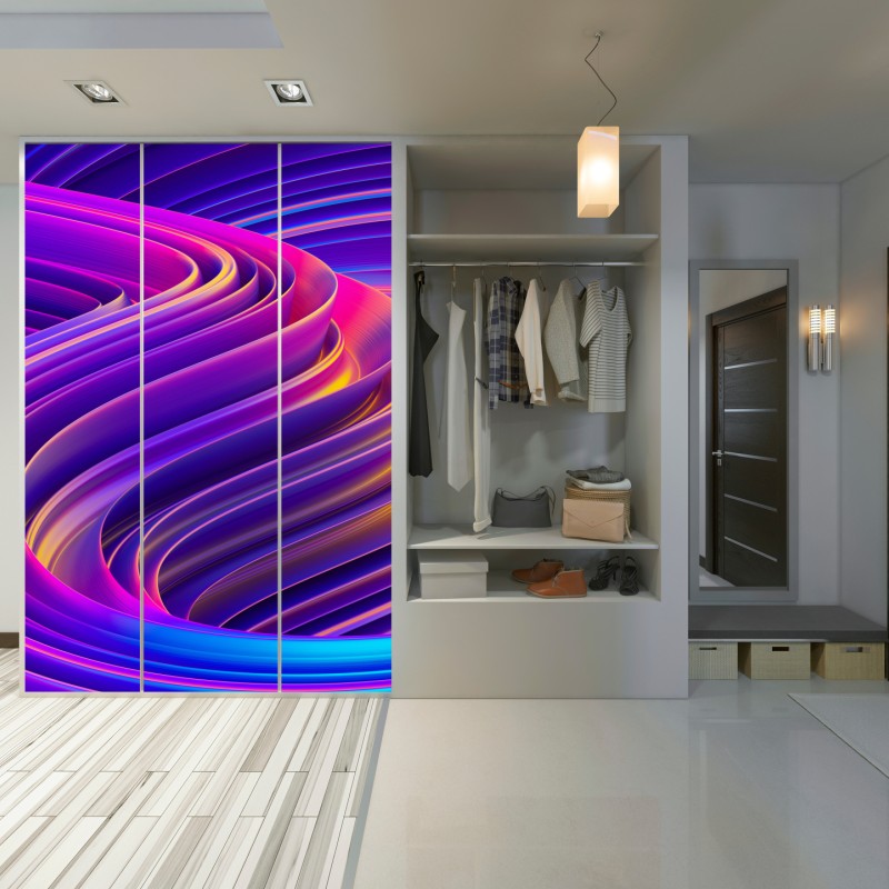 Schrankaufkleber leuchtender lila 3d bandwirbel – Wallnifity® Schrankaufkleber leuchtender lila 3d bandwirbel – Wallnifity®