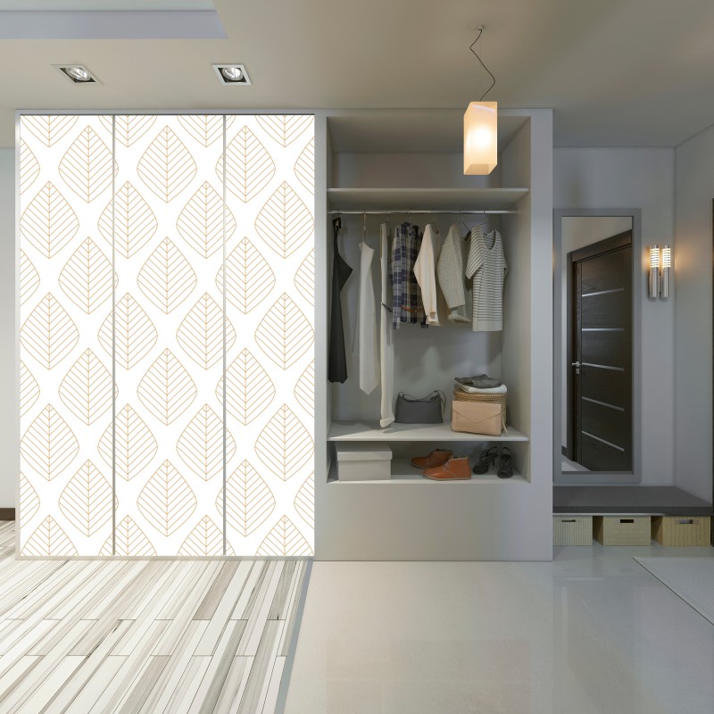 Schrankaufkleber elegantes goldenes geometrisches blattmuster – Wallnifity® Schrankaufkleber elegantes goldenes geometrisches blattmuster – Wallnifity®