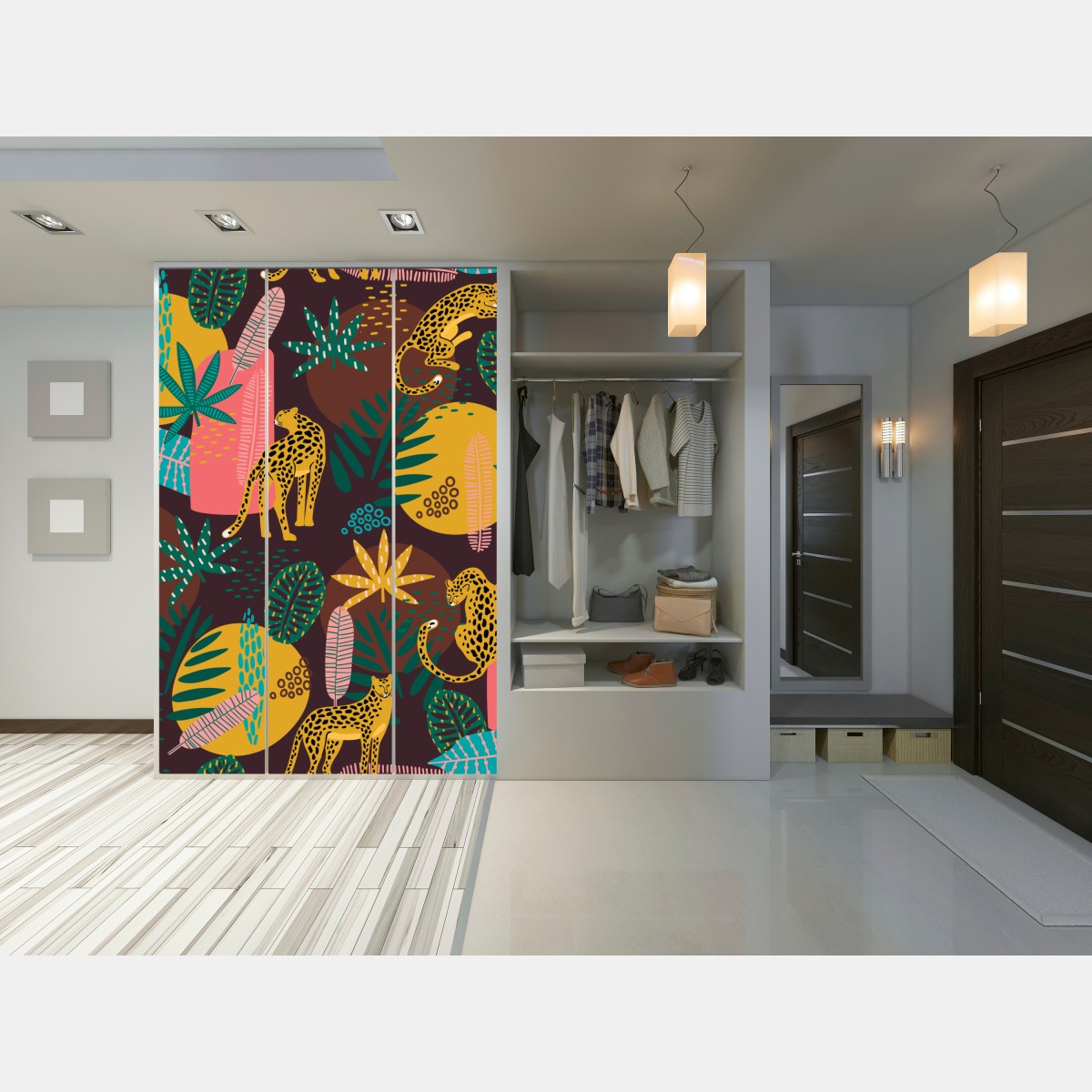 Schrankaufkleber tropisches leopardenmuster – Wallnifity® Schrankaufkleber tropisches leopardenmuster – Wallnifity®