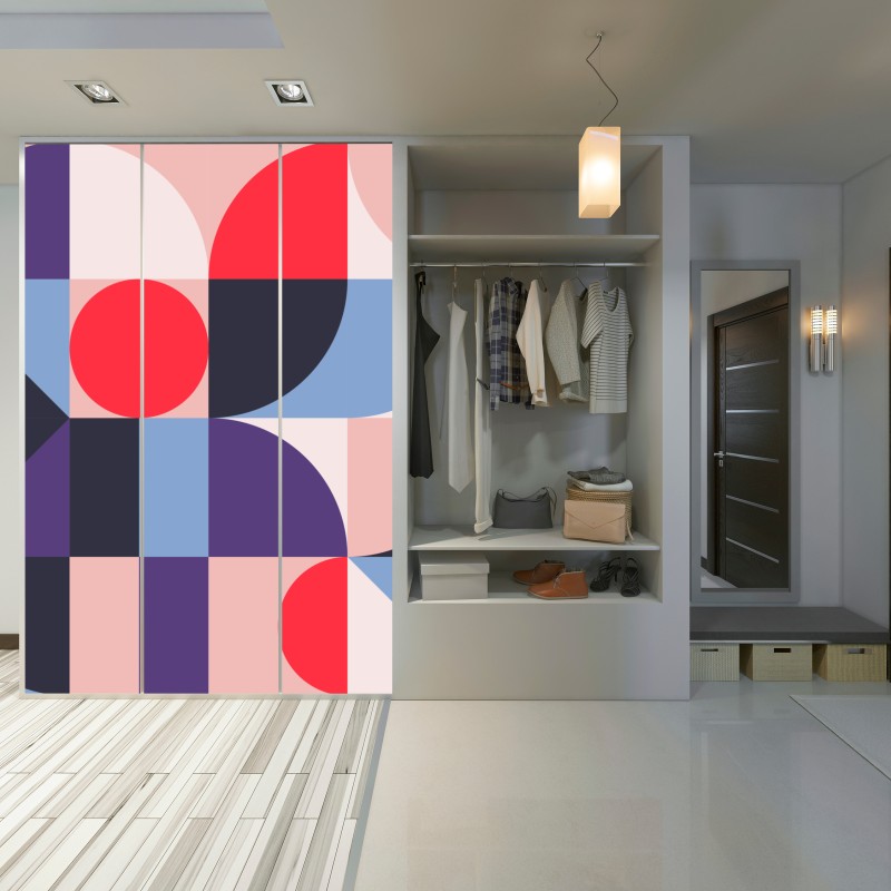 Schrankaufkleber geometrische pastellkomposition – Wallnifity® Schrankaufkleber geometrische pastellkomposition – Wallnifity®