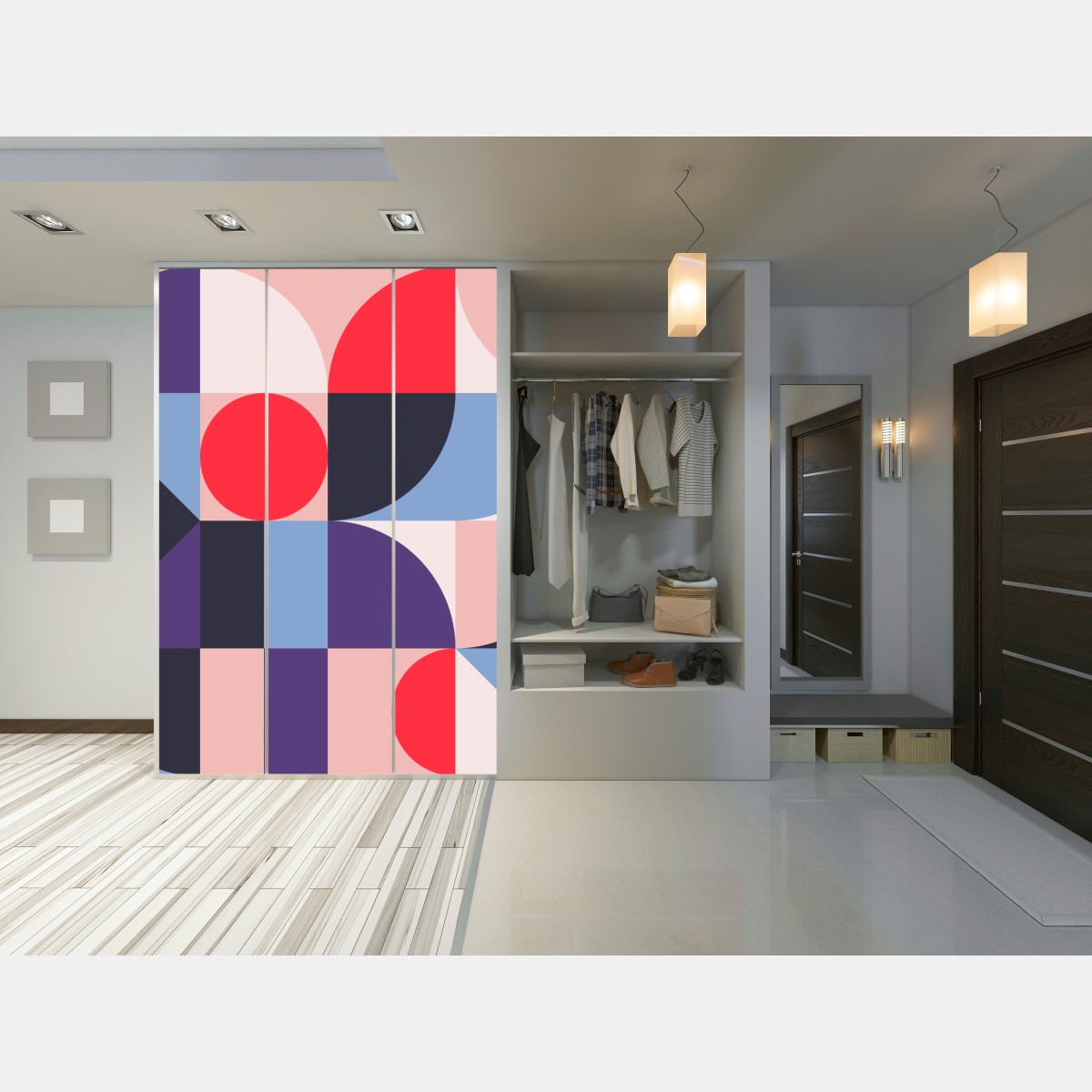 Schrankaufkleber geometrische pastellkomposition – Wallnifity® Schrankaufkleber geometrische pastellkomposition – Wallnifity®