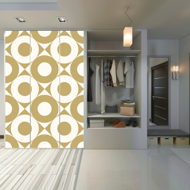 Schrankaufkleber goldenes geometrisches kreismuster – Wallnifity® Schrankaufkleber goldenes geometrisches kreismuster – Wallnifity®
