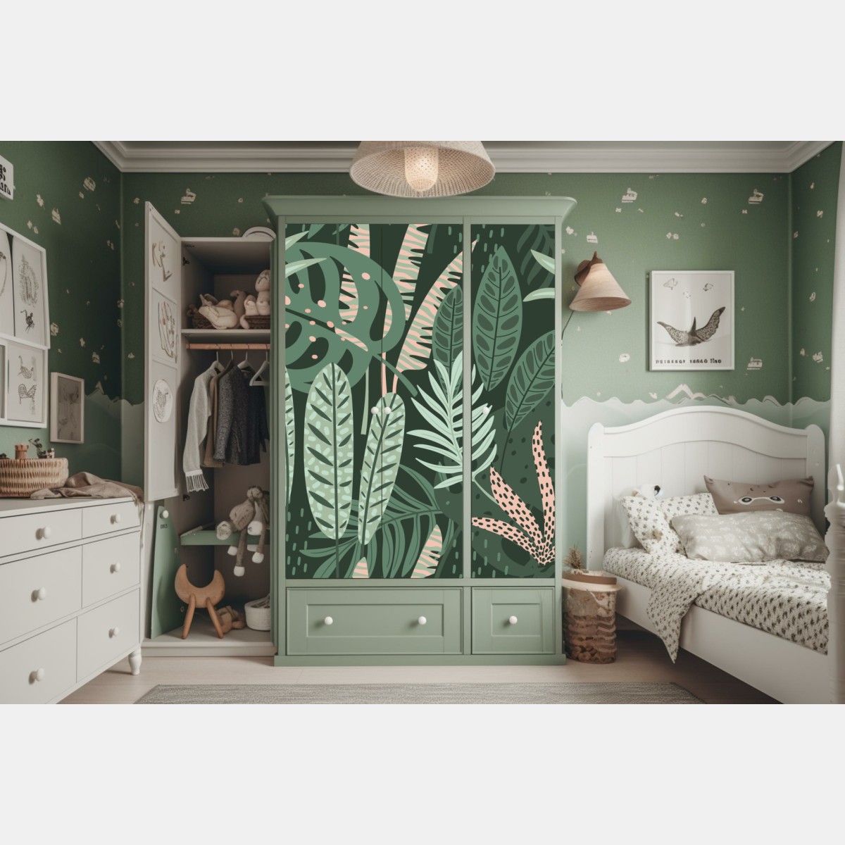 Schrankaufkleber tropisches blattmuster – Wallnifity® Schrankaufkleber tropisches blattmuster – Wallnifity®