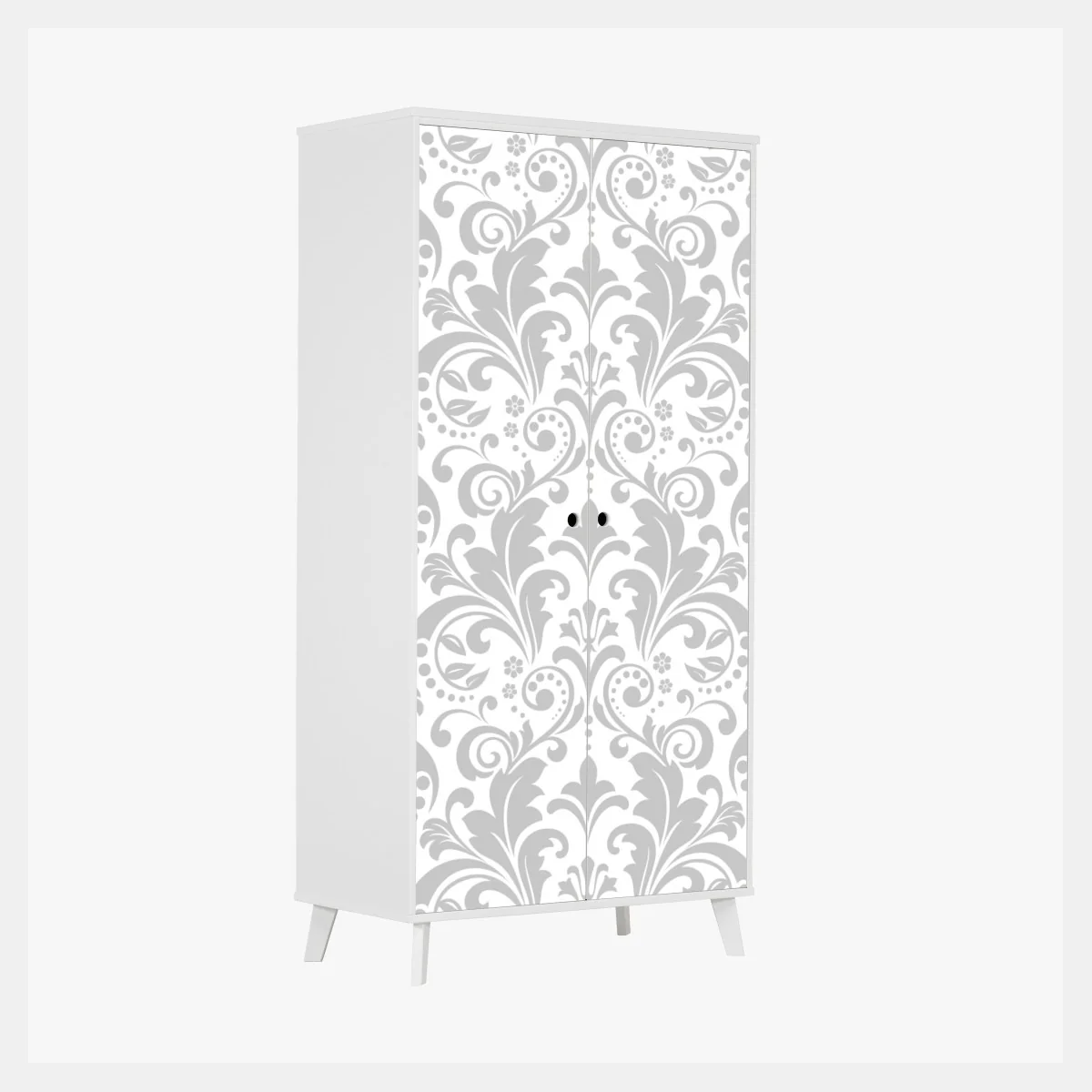 Schrankaufkleber elegantes graues damastmuster – Wallnifity® Schrankaufkleber elegantes graues damastmuster – Wallnifity®