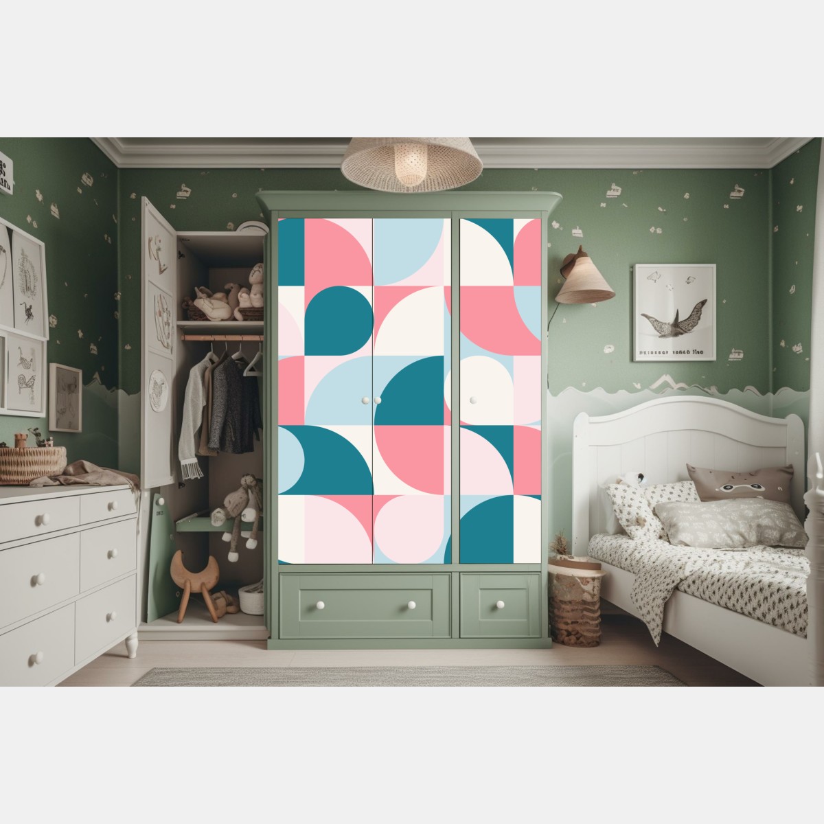 Schrankaufkleber pastell geometrische mosaik – Wallnifity® Schrankaufkleber pastell geometrische mosaik – Wallnifity®