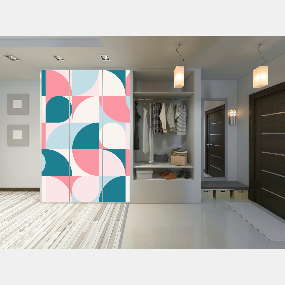 Schrankaufkleber pastell geometrische mosaik – Wallnifity® Schrankaufkleber pastell geometrische mosaik – Wallnifity®