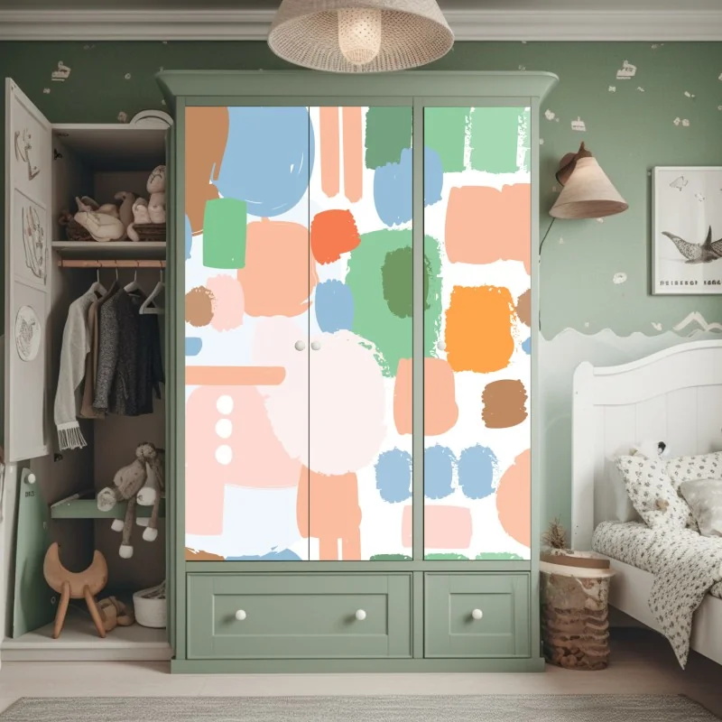 Schrankaufkleber pastell pinselstrich muster – Wallnifity® Schrankaufkleber pastell pinselstrich muster – Wallnifity®