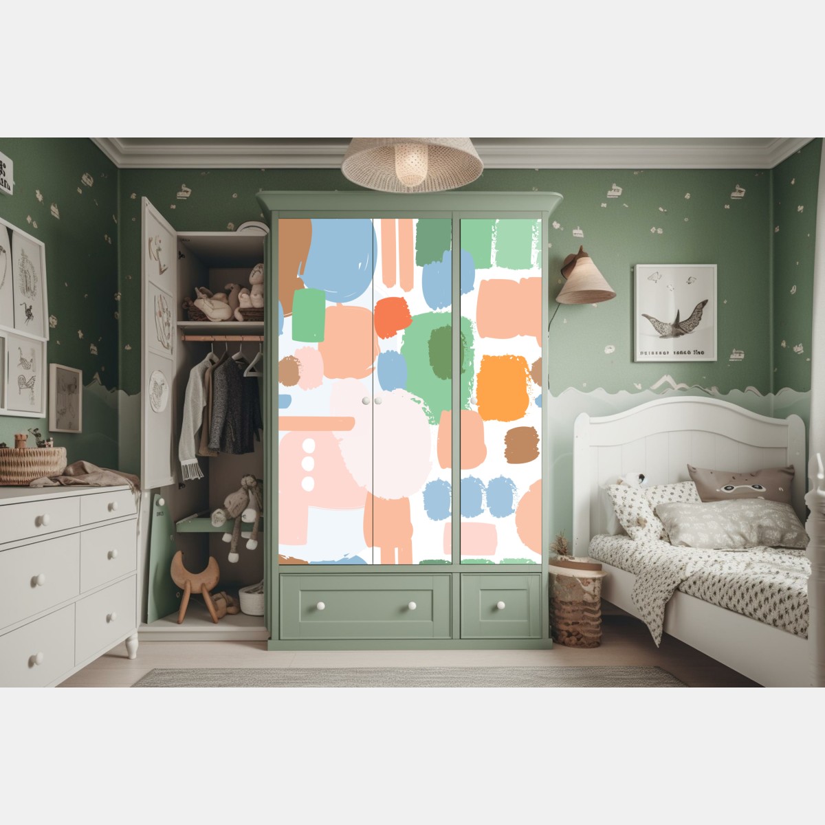 Schrankaufkleber pastell pinselstrich muster – Wallnifity® Schrankaufkleber pastell pinselstrich muster – Wallnifity®