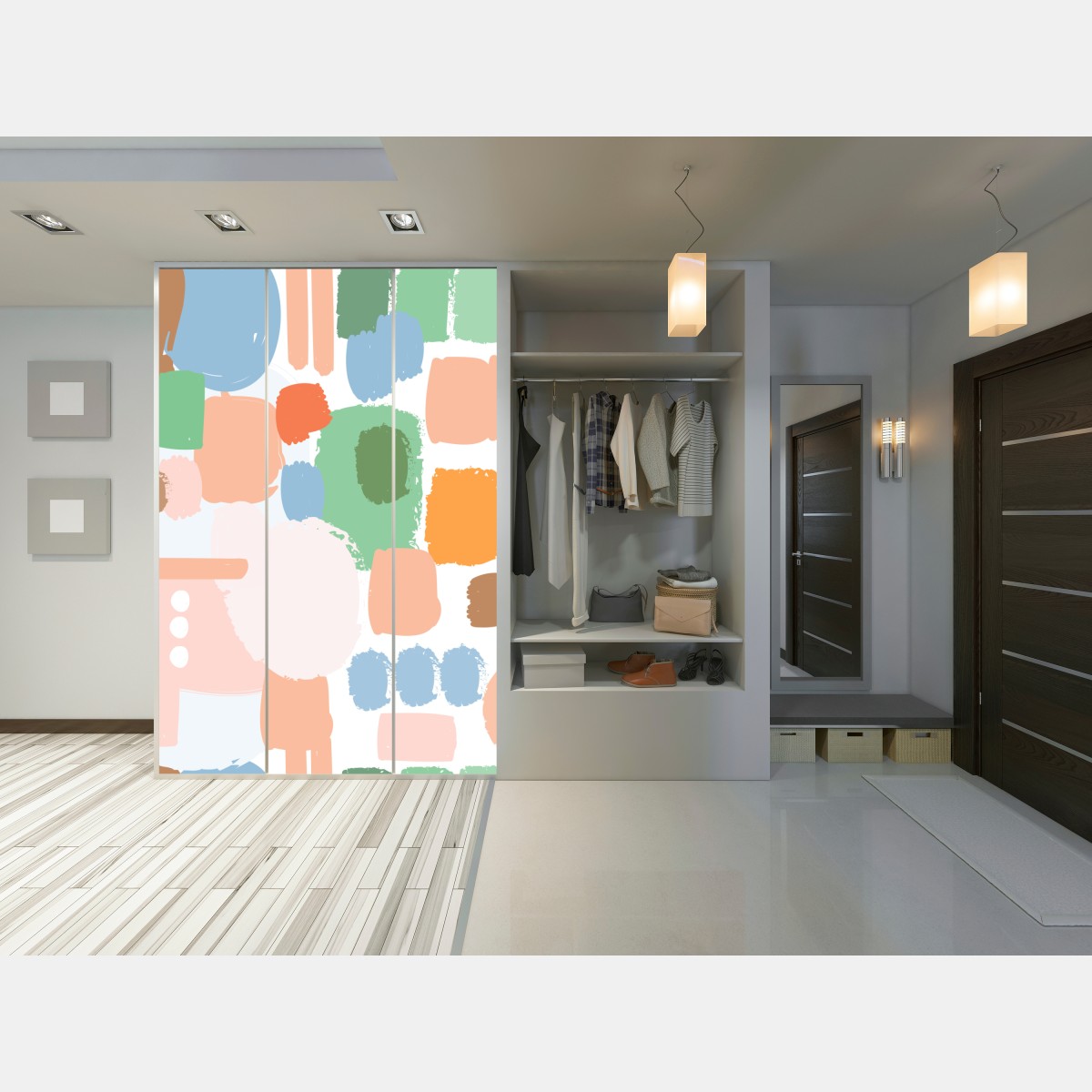 Schrankaufkleber pastell pinselstrich muster – Wallnifity® Schrankaufkleber pastell pinselstrich muster – Wallnifity®