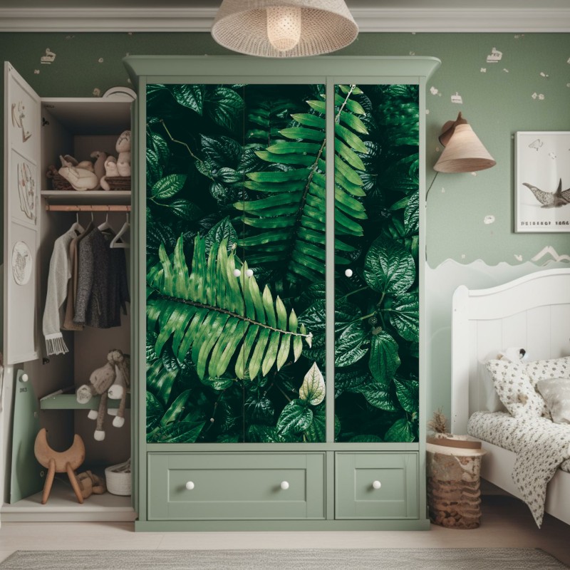 Schrankaufkleber pastellmuster mit rehkitzen und hasen – Wallnifity®